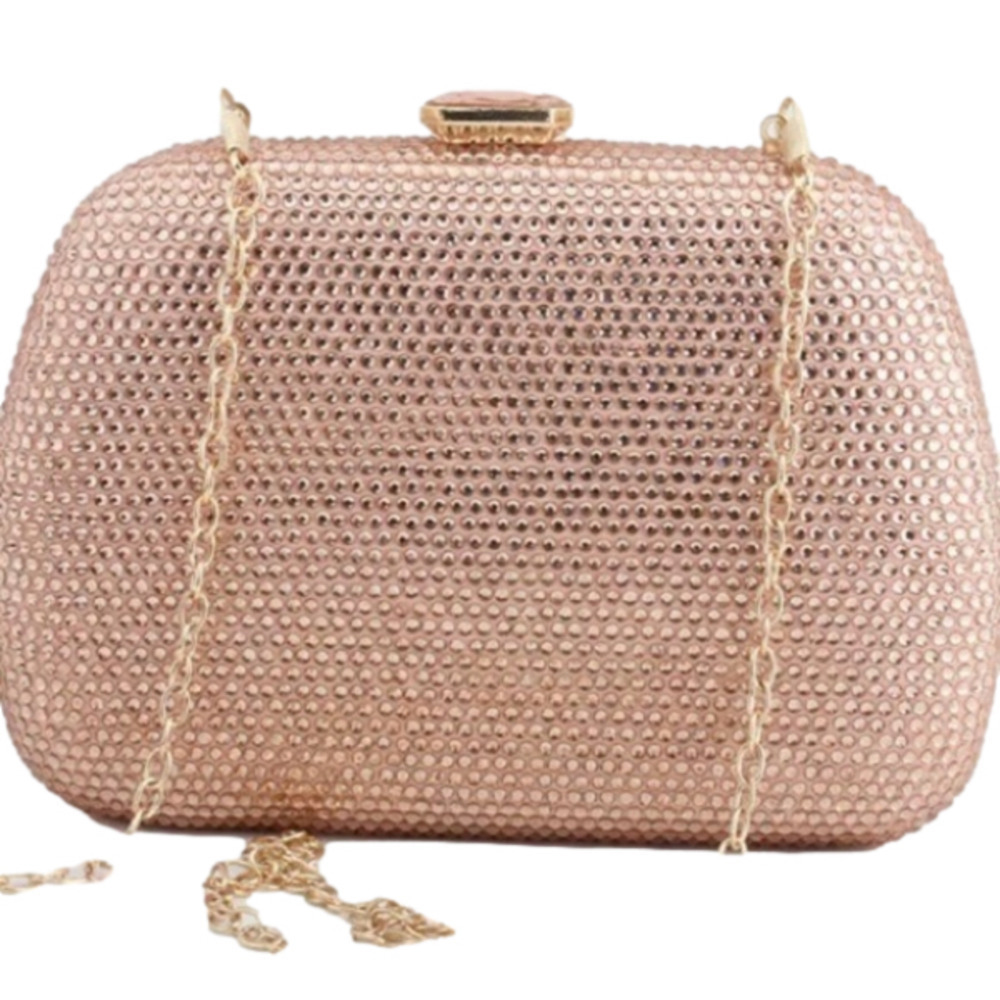 Bridal Rhinestone evening clutch/ bag ,baby pink